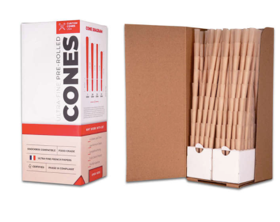 70mm Mini Pre-Rolled Cones - Dog Walkers - Unrefined Brown [1000 Cones per Box]