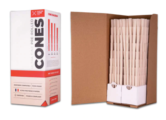 98mm Pre-Rolled Cones - 100% Organic Hemp Paper [800 Cones per Box]